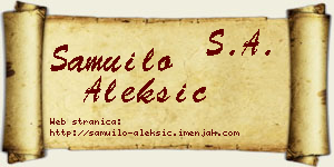 Samuilo Aleksić vizit kartica